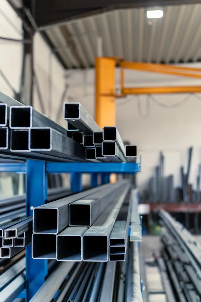 Stahlprofile im Materiallager